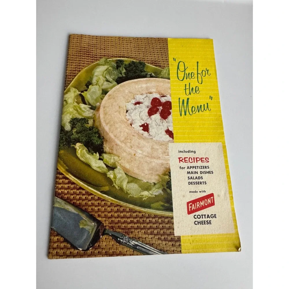 Vintage‎ Fairmont Cottage Cheese One for the Menu Recipe Booklet MCM 1950's